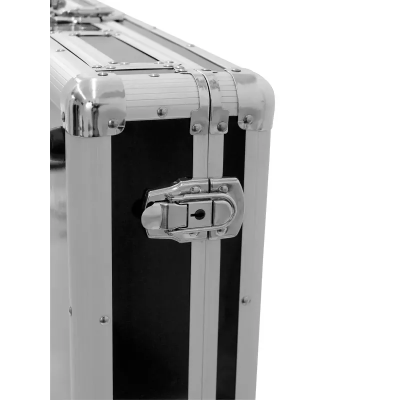 Flightcase Roadinger 30125346 controlador de DJ contraplacado preto prateado