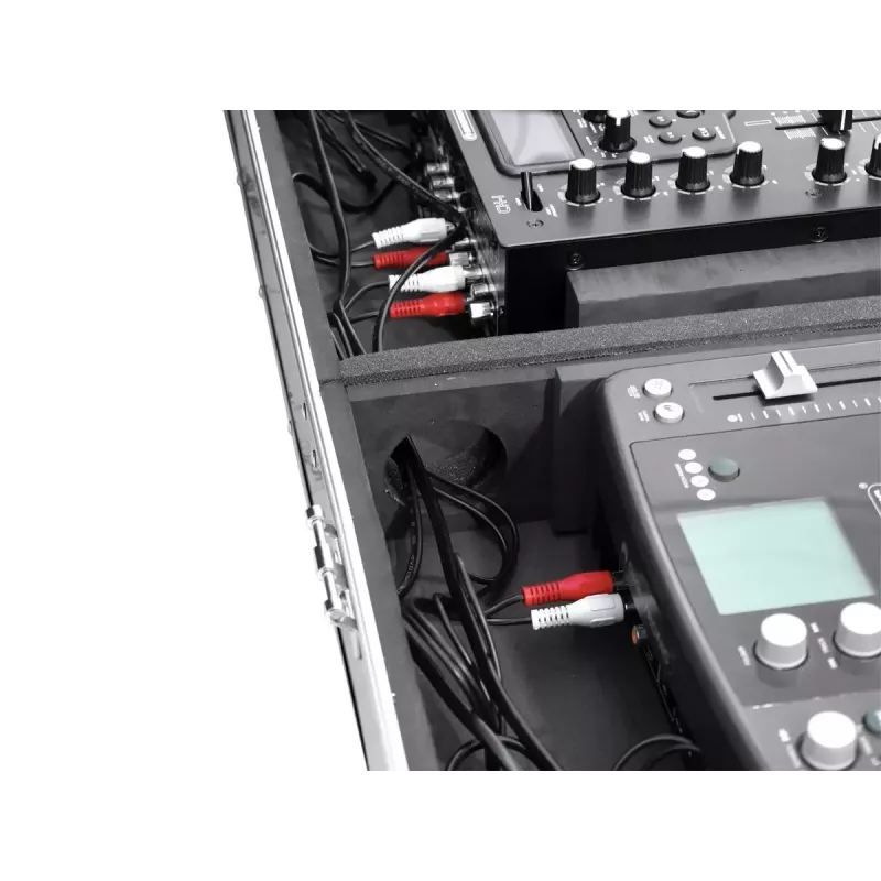 Flightcase Roadinger 30125346 controlador de DJ contraplacado preto prateado