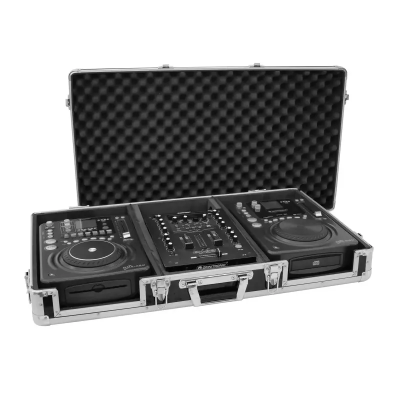 Hardcase Roadinger 30125342 para controlador de DJ contraplacado preto prateado