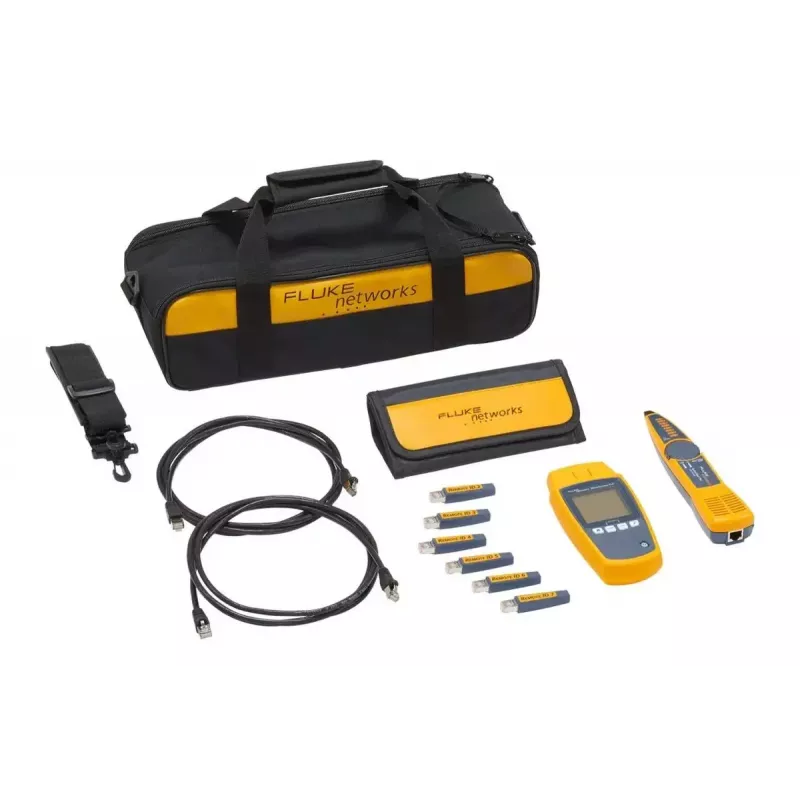 Testador PoE Fluke MicroScanner PoE preto azul amarelo RJ-45 RJ-11