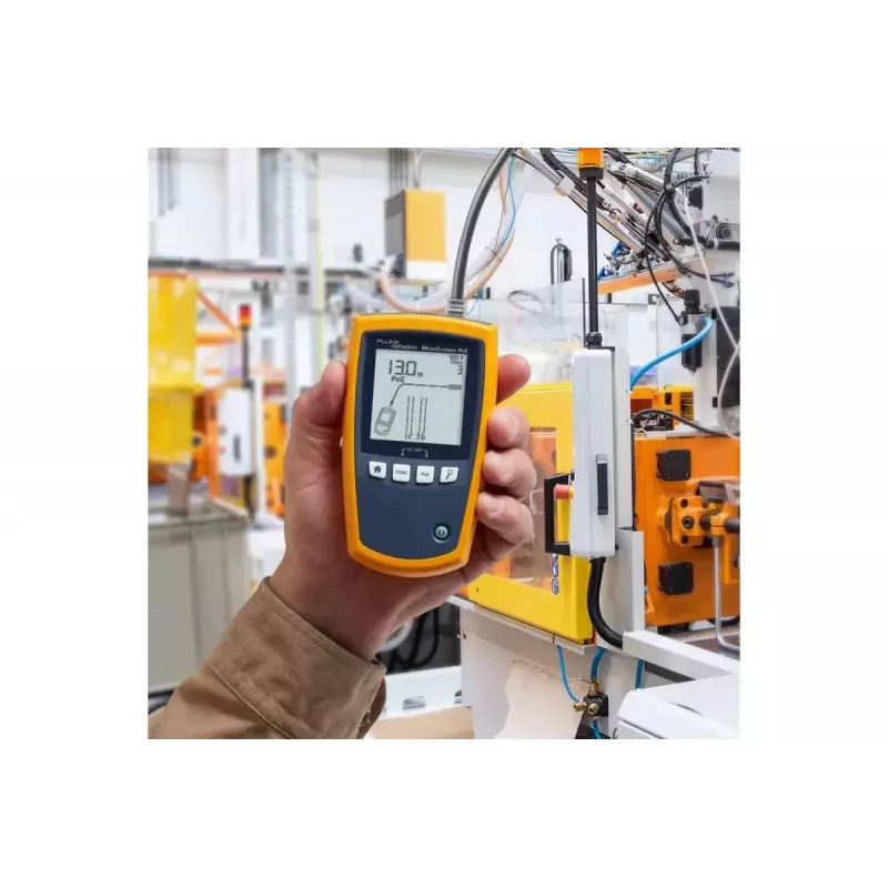 Testador PoE Fluke MicroScanner PoE preto azul amarelo RJ-45 RJ-11