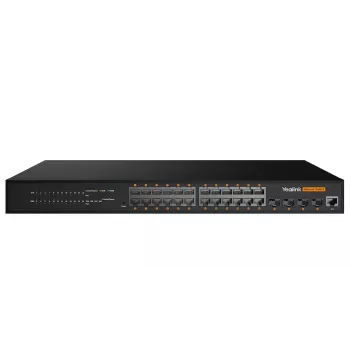 Switch Ethernet Gigabit Managed L2+ Yealink RCH240 – 24× RJ-45 (10/100/1000), PoE, 56 Gbit/s, montagem em rack