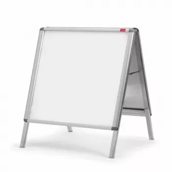 Sinal de calçada Nobo Essence A1 em A, quadro informativo portátil, Prateado, Alumínio, PVC, Aço, A1, 605 mm, 1095 mm