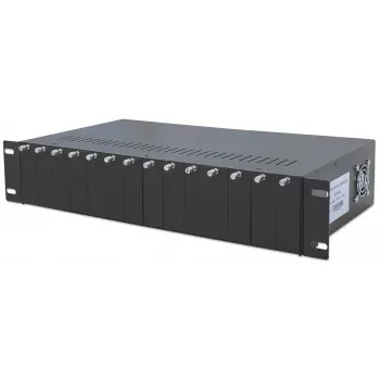 Intellinet Caixa para conversores de media de 14 slots, com fonte de alimentação redundante, montagem em rack 19 polegadas, 2U