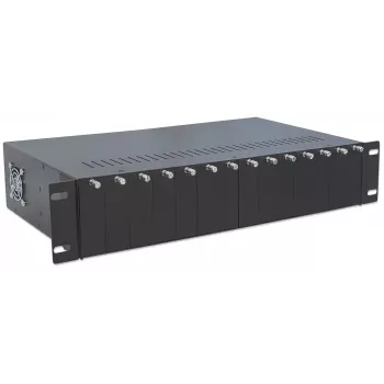 Intellinet Caixa para conversores de media de 14 slots, com fonte de alimentação redundante, montagem em rack 19 polegadas, 2U