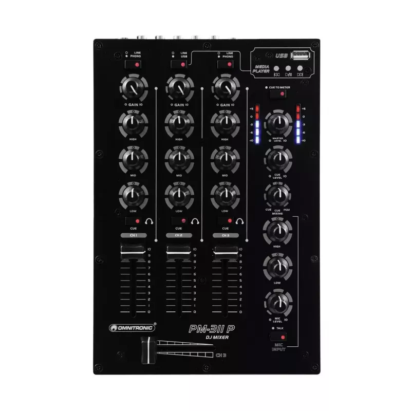 Mesa de mistura de áudio Omnitronic 10006879 3 canais 20 - 20000 Hz Preto
