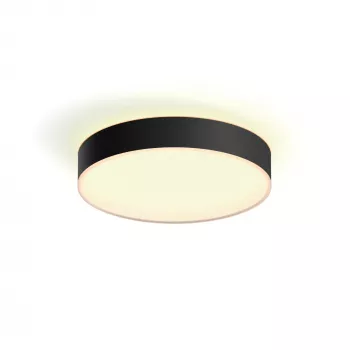 Philips Hue White ambience Enrave candeeiro de teto médio, candeeiro de teto inteligente, Bluetooth, preto, LED, metal, lâmpadas não substituíveis