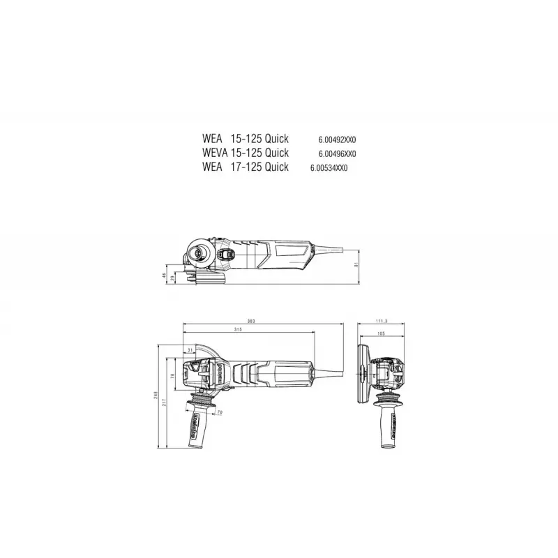 Rebarbadora angular Metabo WE 19-125 Q 1900 W 11000 rpm 12,5 cm