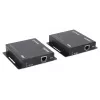 Manhattan 1080p HDMI KVM over IP Extender Kit, estende sinal 1080p@60Hz até 120m com um único cabo Ethernet Cat6 ou uma rede compatível com IP, transmissor e recetor, portas USB-A para PC/rato/teclado, preto, três anos de garantia