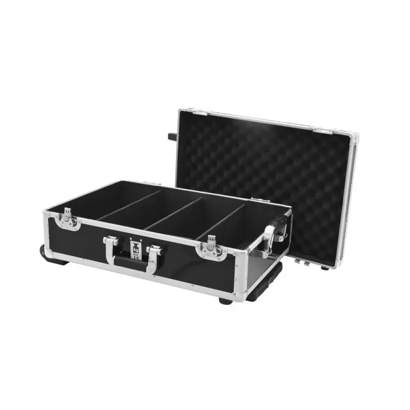 Mala com trolley Roadinger 30122087 contraplacado preto prateado discos de vinil