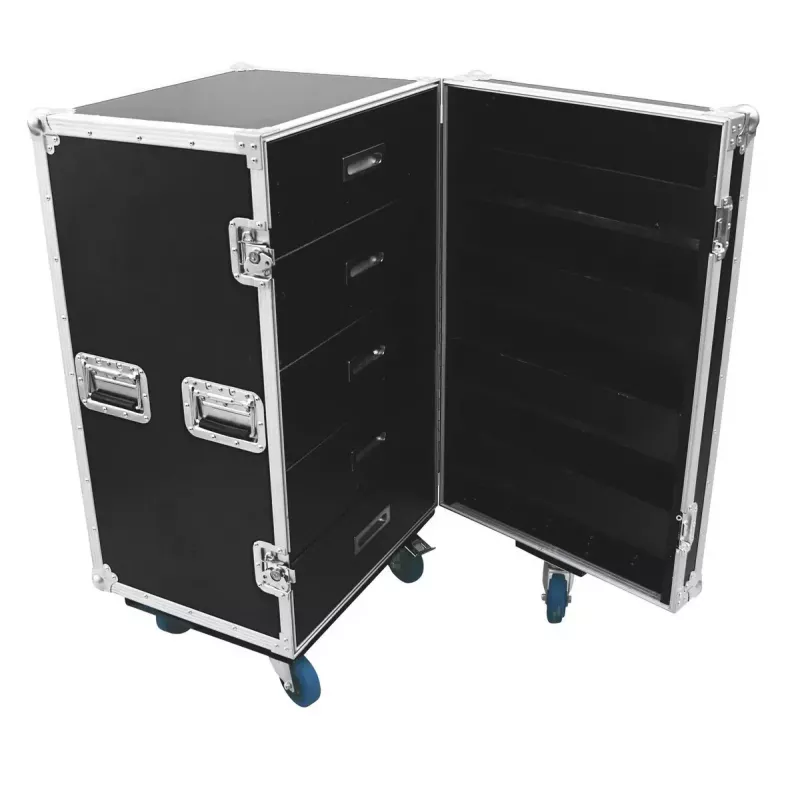 Flightcase Roadinger 30126428 contraplacado preto prateado 59,4 kg