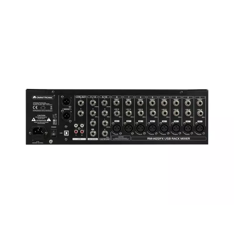 Misturador Omnitronic RM-1422FX 12 canais 20 - 20000 Hz preto