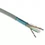 Cabo de instalação ACT Cat 6 F/UTP, maciço, PVC, classe de reação ao fogo CPR ECA, 24 AWG, cinzento, 305 metros