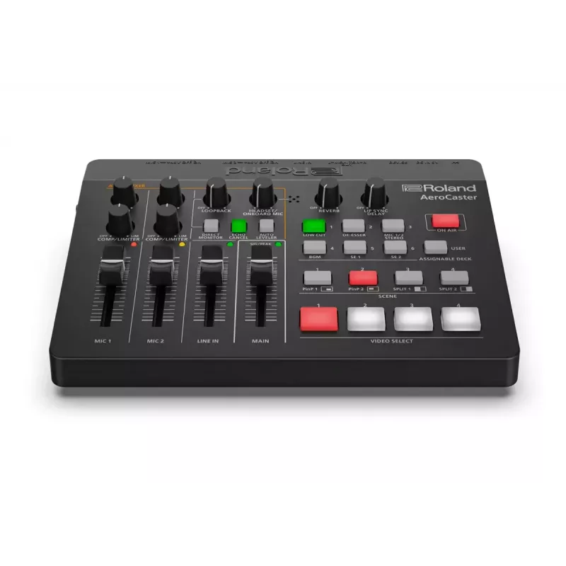 Interface de áudio Roland AeroCaster preto 24 bit 48 kHz Phantom Power 48 V