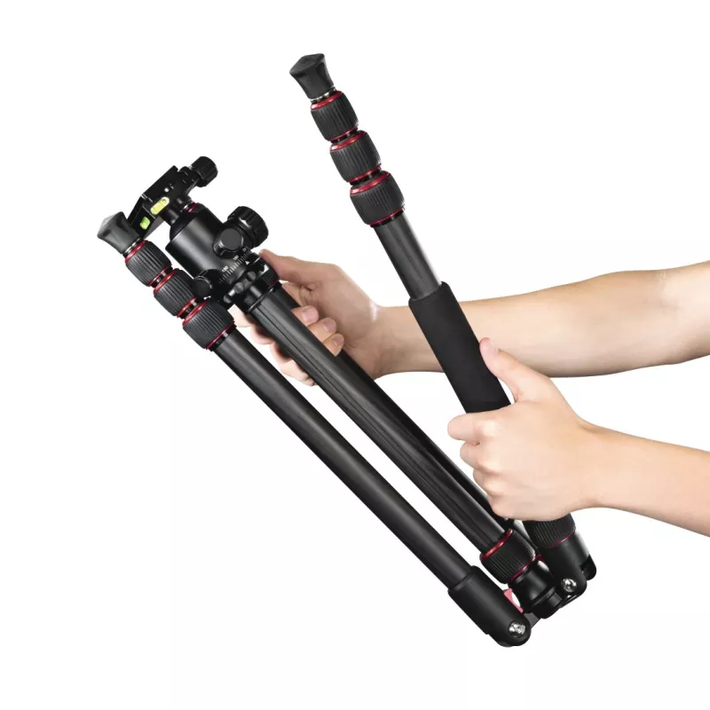 Hama Ramble II Duo Carbon tripé para smartphone/câmara digital 4 pernas capacidade de carga 8 kg
