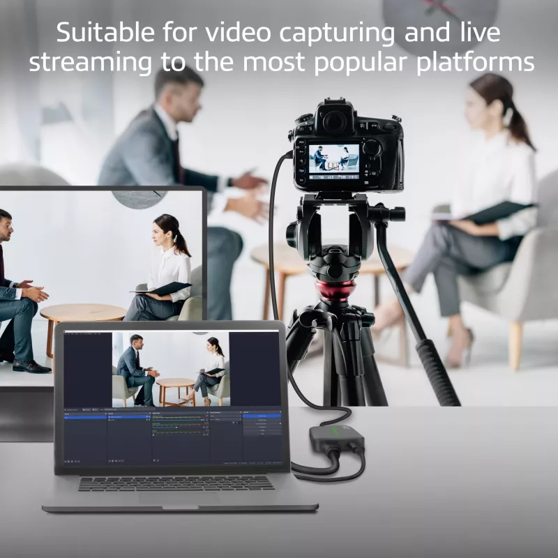 ACT placa de captura de vídeo USB-C, passagem HDMI 4K@60Hz, gravação 4K@30Hz