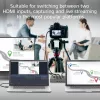 ACT comutador de vídeo USB-C com entrada HDMI dupla 60Hz cinzento