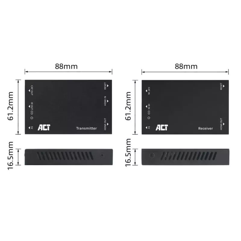 Extensor HDMI sobre CAT Set ACT AC7852 — Extensão de sinal HDMI até 150 m sobre CAT5e