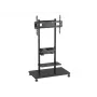 Carrinho de TV móvel EQUIP 50 inch–90 inch com prateleira pegboard, VESA 200x200–600x400, 60 kg, preto
