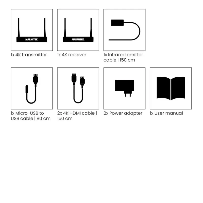 Transmissor e recetor AV sem fios Marmitek TV Anywhere 4K preto