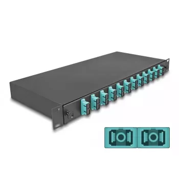 Caixa de fusão de fibra ótica DeLOCK 67007 preto metal 482x220x44mm