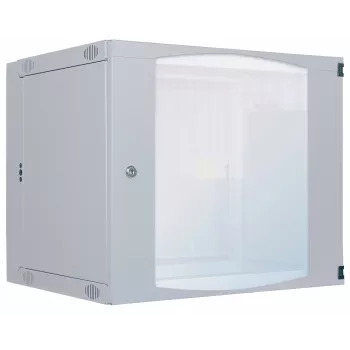 Intellinet Armário de rede 19 polegadas - Montagem na parede (estrutura oscilante em duas partes), 9U, 600 mm de profundidade, cinzento, Flatpack, máx. 30 kg, oscilante para acesso à parte traseira do armário em montagem na parede, rack, profundidade útil 385 mm, peças para montagem na parede não incluídas