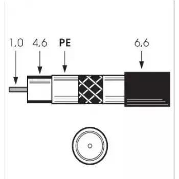 Cabo coaxial Televes SK2003plus 100 m preto