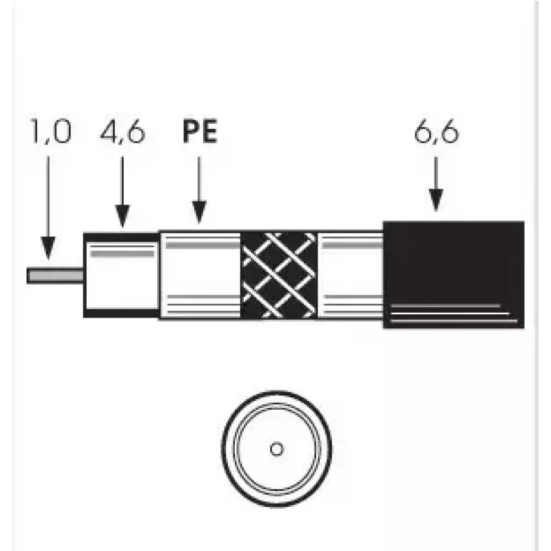 Cabo coaxial Televes SK2003plus 100 m preto