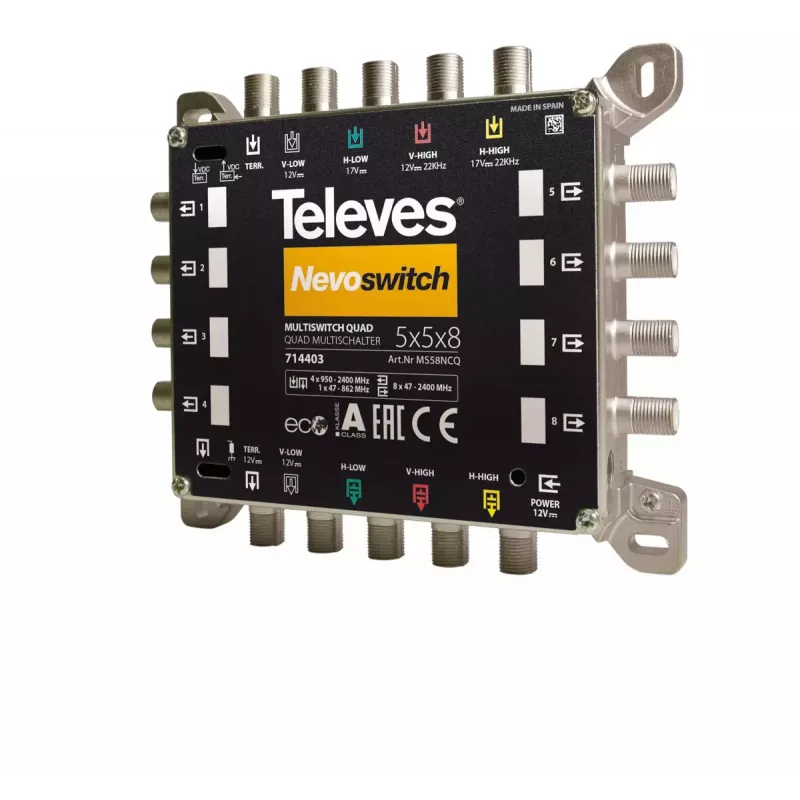 Multiswitch de satélite Televes 714403 5 entradas 13 saídas