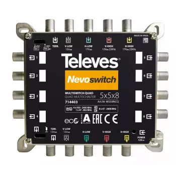 Multiswitch de satélite Televes 714403 5 entradas 13 saídas