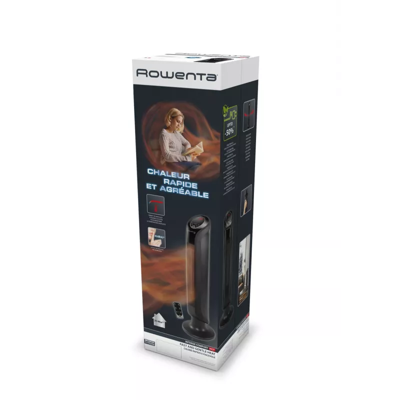 Aquecedor elétrico ventilador Rowenta Intense Comfort Hot SO9420 interior preto 2400 W