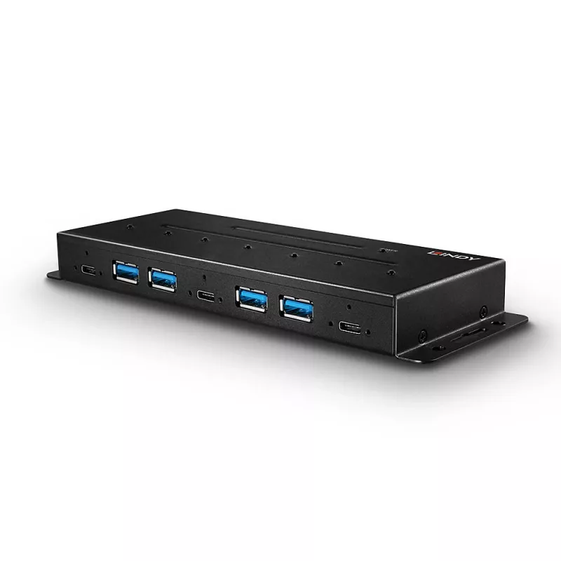Lindy hub USB 3.2 Gen 2 de 7 portas em metal