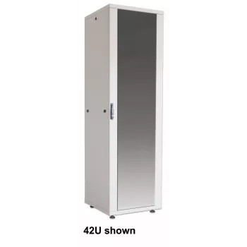 Intellinet Armário de rede 19 inch – Autónomo (Basic), 42HE, 600x800mm (Largura x Profundidade), Cinzento, Flatpack, Máx. 600kg, Fechadura de porta de um ponto, Uma fechadura por painel lateral, Profundidade útil 123 a 573mm, Rack, IP20, Aço
