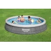 Piscina Bestway Fast Set redonda de parede de aço insuflável conjunto 4,57 m x 84 cm capacidade 9677 L