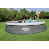 Piscina Bestway Fast Set redonda de parede de aço insuflável conjunto 4,57 m x 84 cm capacidade 9677 L