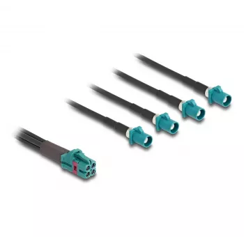 Cabo DeLOCK Mini FAKRA Z conector fêmea Quad para 4 x FAKRA Z conector macho Tipo B 1 m