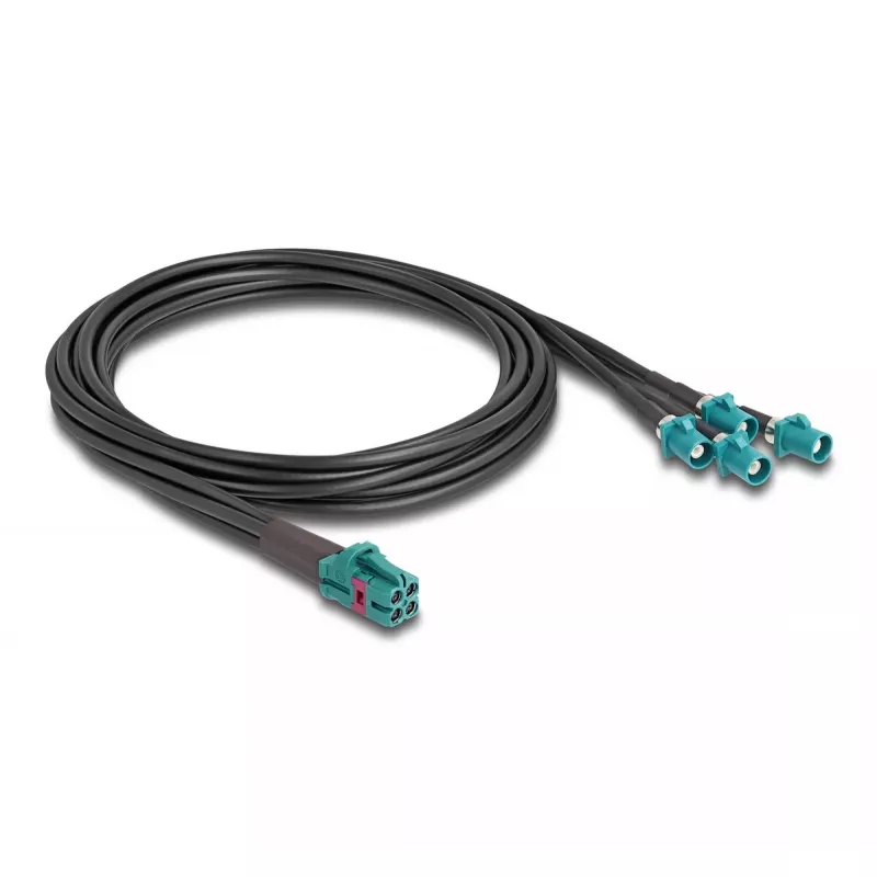 Cabo DeLOCK Mini FAKRA Z conector fêmea Quad para 4 x FAKRA Z conector macho Tipo B 1 m