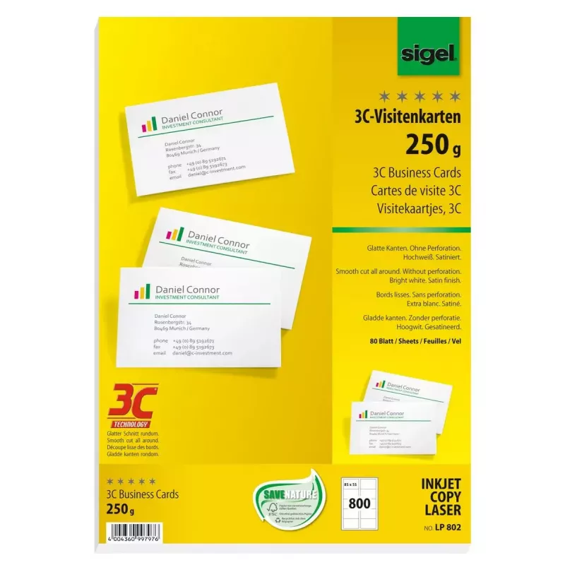 Cartão de visita Sigel LP802