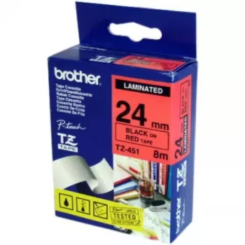 Fita de etiquetar Brother TZ-451, TZ transferência térmica, 24 mm x 8 m, preto sobre vermelho