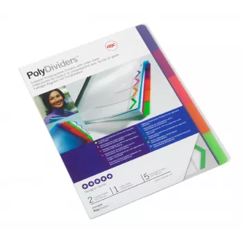 GBC 2101323E separadores polipropileno (PP) azul, verde, laranja, rosa, lilás 5 unid.