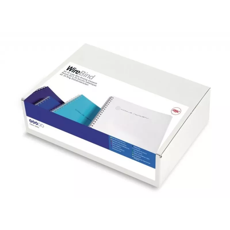 GBC WireBind RG810697 arames de encadernação, 9,5 mm, 34 argolas, A4, 85 folhas, 100 unidades, prateados