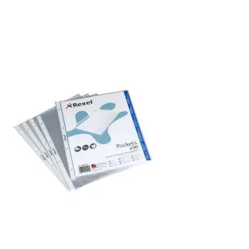 Capa Rexel Crystal Clear A4 abertura superior (50), 210 x 297 mm (A4), transparente, polipropileno (PP), vertical, 50 unid.