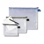 Bolsa de rede Rexel com fecho de correr preto A4, PVC, 52 g, preto, transparente
