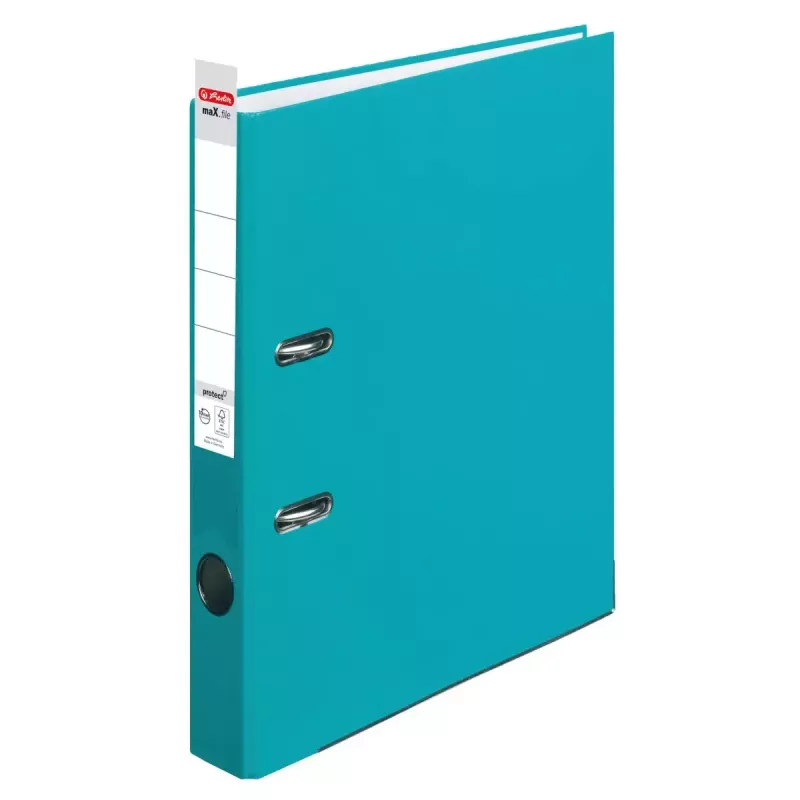 Caderno de argolas Herlitz maX.file A4 turquesa polipropileno
