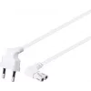 Cabo de alimentação GOOBAY com ficha euro angular (Type-C) para conector fêmea C7, 2 m, branco