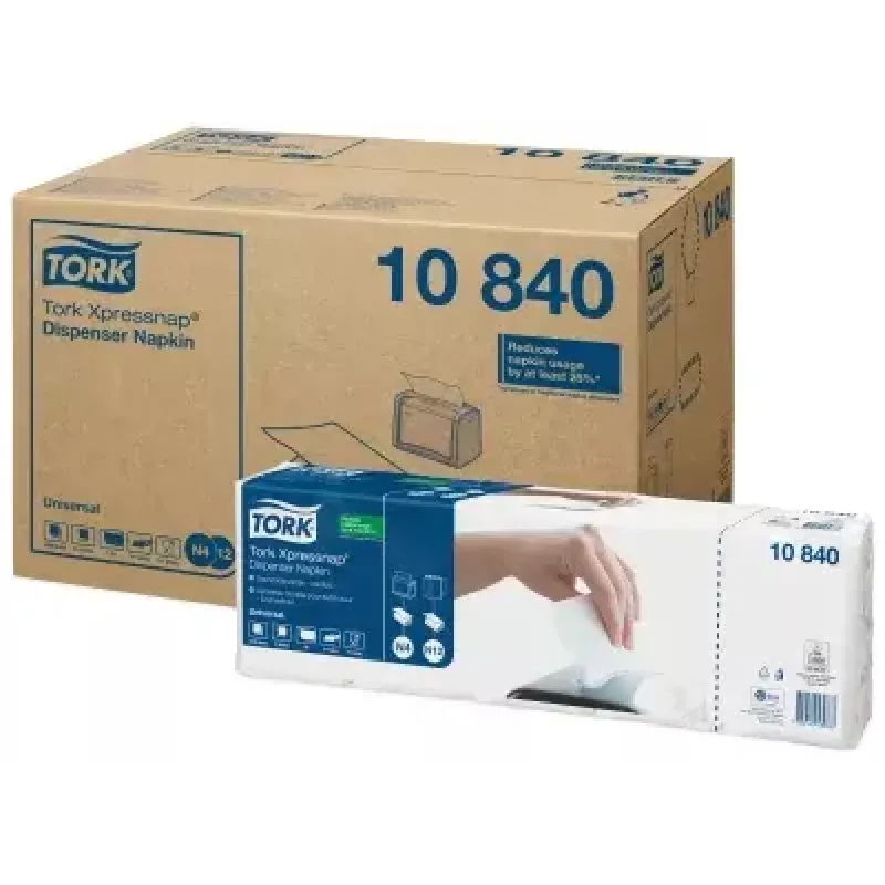 Guardanapo Tork 10840 branco – guardanapos de papel descartáveis da Tork, uma folha, dobra padrão