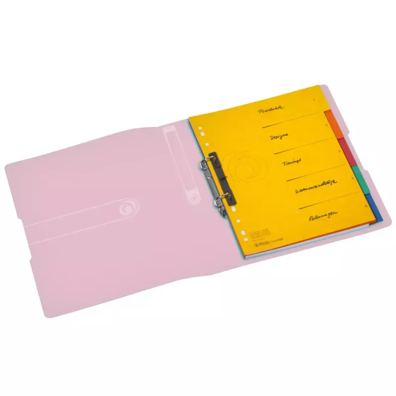 Caderno de argolas Herlitz 11409026 rosa transparente