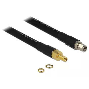 Cabo coaxial DeLOCK 13015 3m RP-SMA preto