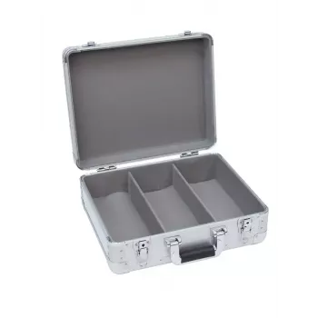 Hardcase Roadinger 30122056 prateado para discos de vinil 425x380x175mm