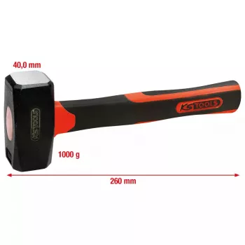 Marreta KS Tools 142.5101 cabeça de aço cabo de fibra de vidro 26 cm 1,13 kg
